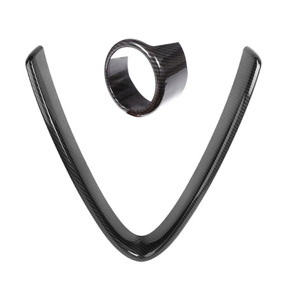 Carbon Fiber ABS Front Grille Cover & Logo Ring Trim for Alfa Romeo Stelvio (2017-2023)
