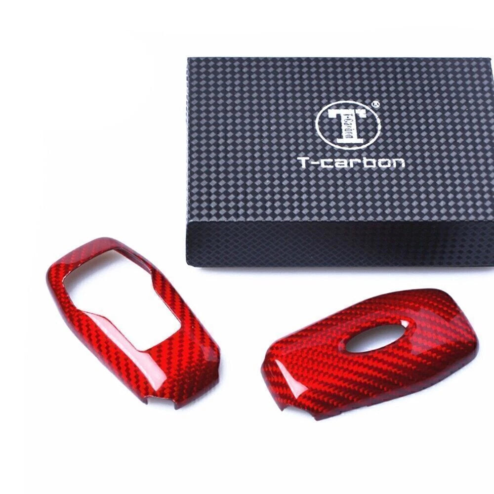 Red Carbon Fiber Key Shell Cover for Ford Explorer