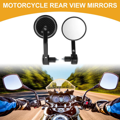 Rear View Mirrors / Handlebar / Carbon Fiber Pattern Black for M8 Motorcycle