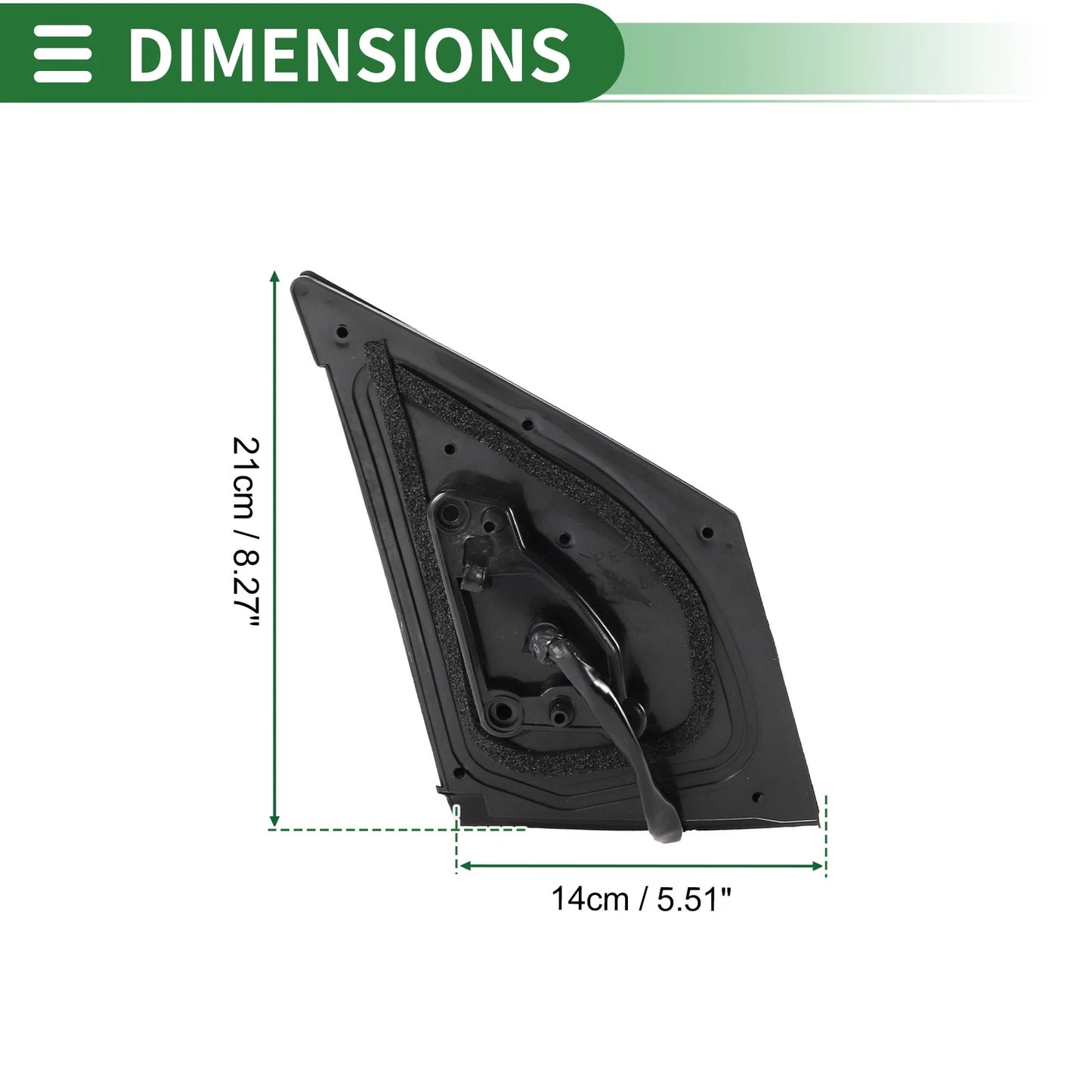 Left Side Door Mirror for Toyota Corolla Manual Folding Gloss Black (2014-2019)