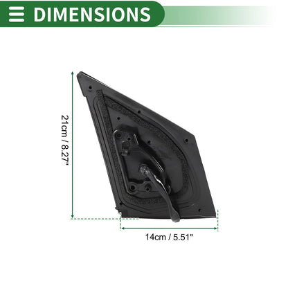 Left Side Door Mirror for Toyota Corolla Manual Folding Gloss Black (2014-2019)