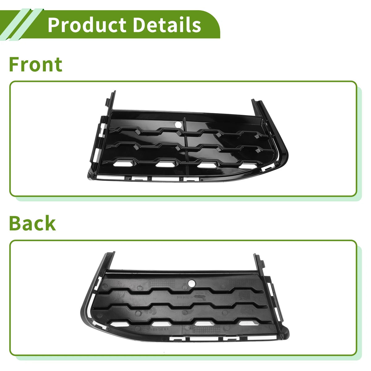 1 Pc Front Right Fog Light Grill for BMW 7 Series (2015-2020) Black