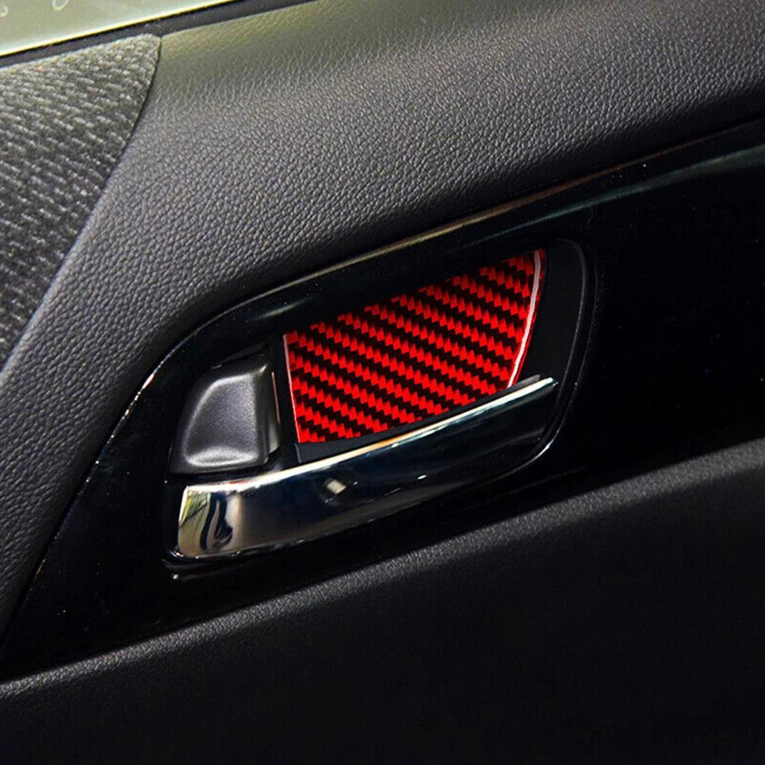 Red Carbon Fiber Inner Door Handle Bowl Cover for Honda Accord (2014-2017)