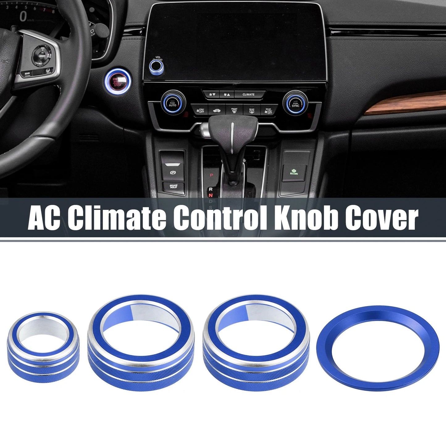 4pcs AC Knob Covers for Honda CR-V 2017-2021 Blue