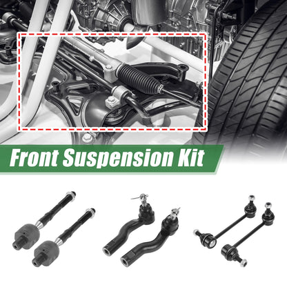 6 x Front Suspension Kit Tie Rod Ends & Sway Bar Links for Mercury Milan (2006-2009)