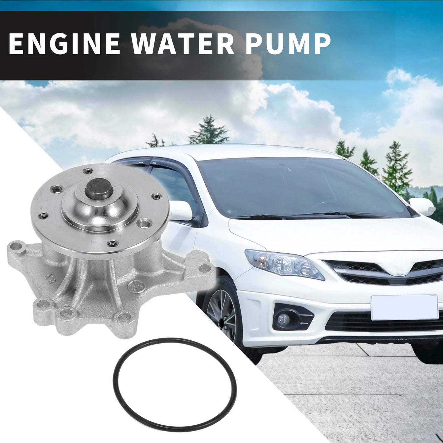 Water Pump for Toyota Celica Corolla Matrix with Rubber Ring Kit (2000-2005)