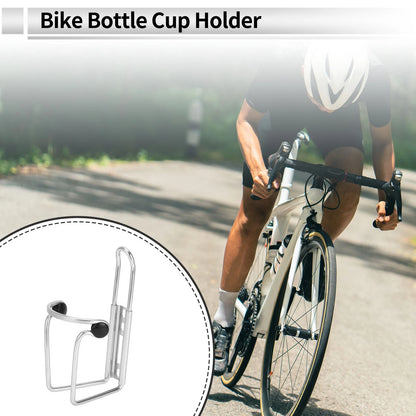Water Bottle Cup Holders Silver Tone Aluminum Alloy for Motorcycle Bicycle