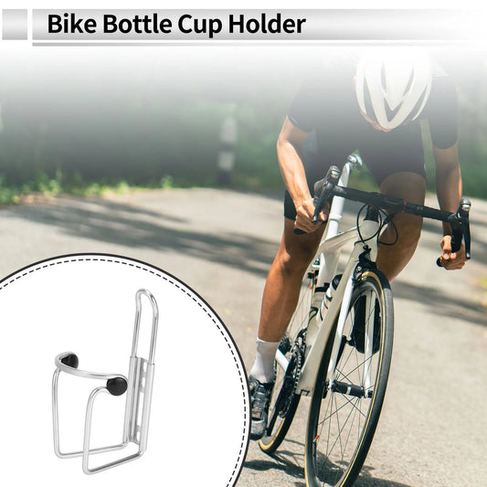 Water Bottle Cup Holders Silver Tone Aluminum Alloy for Motorcycle Bicycle