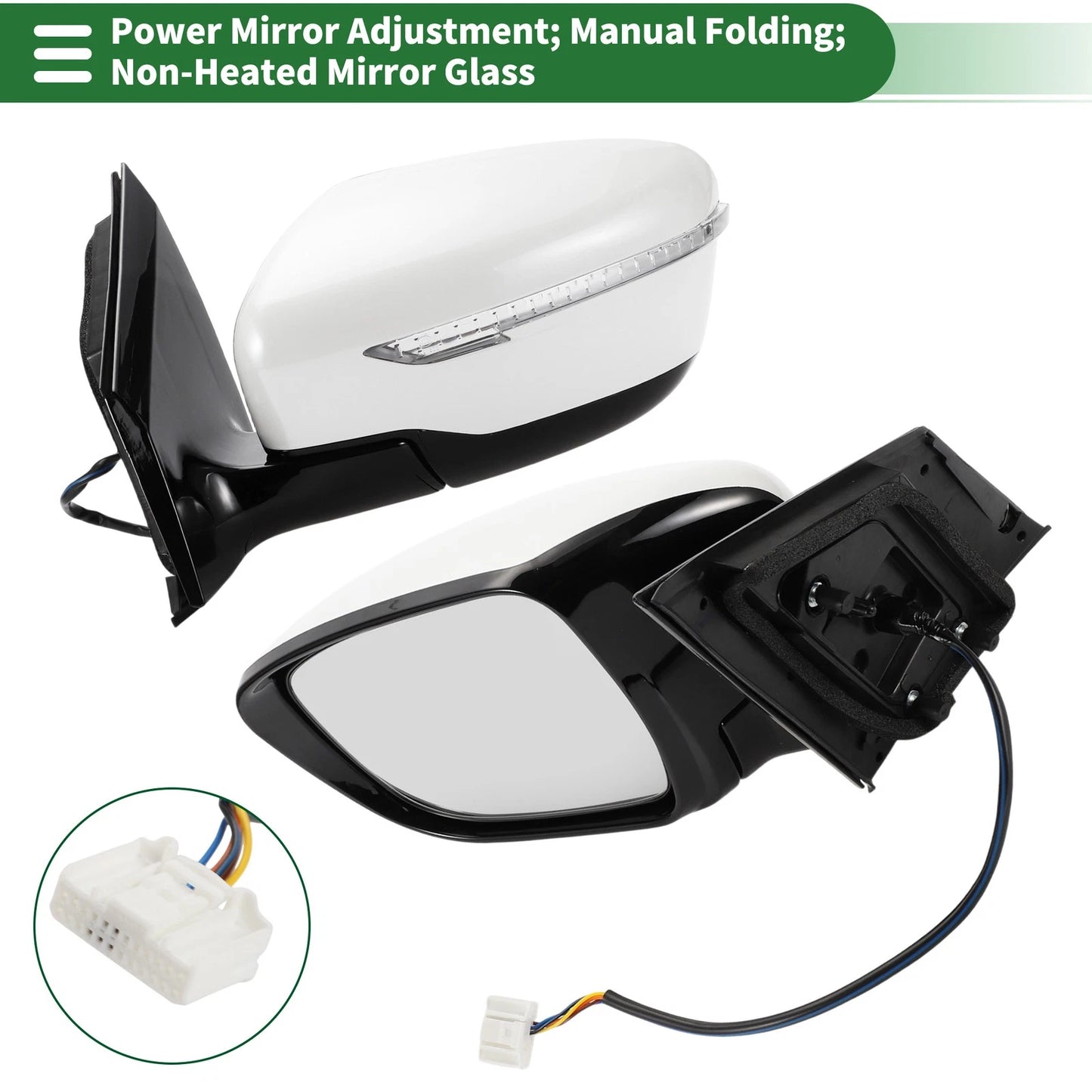 Left Side Door Mirror for Nissan Murano (2015-2020) Manual Folding White