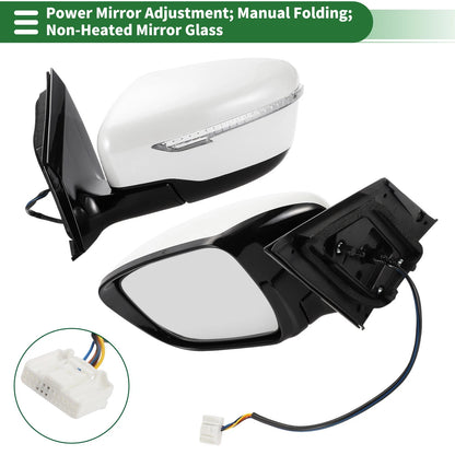 Left Side Door Mirror for Nissan Murano (2015-2020) Manual Folding White
