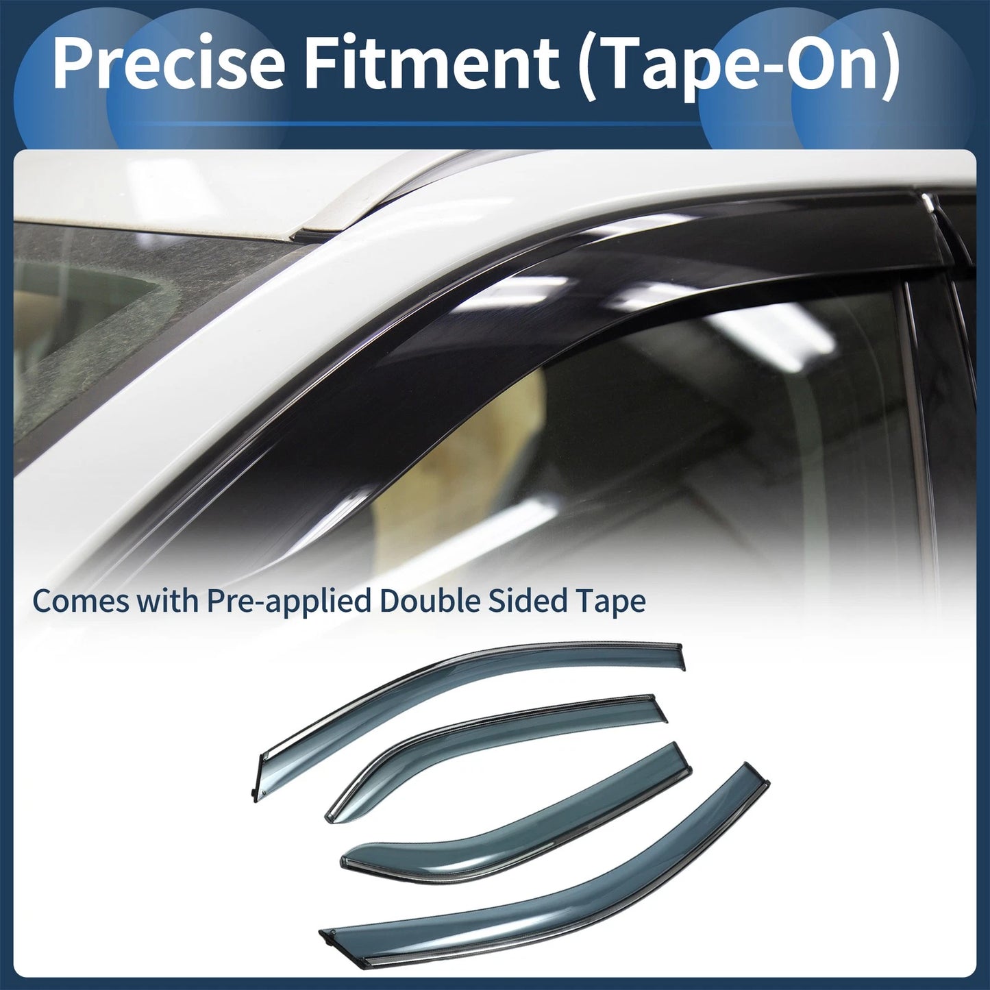 Window Deflectors for Toyota Yaris Sedan Side Window Vent Visors (2007-2013)