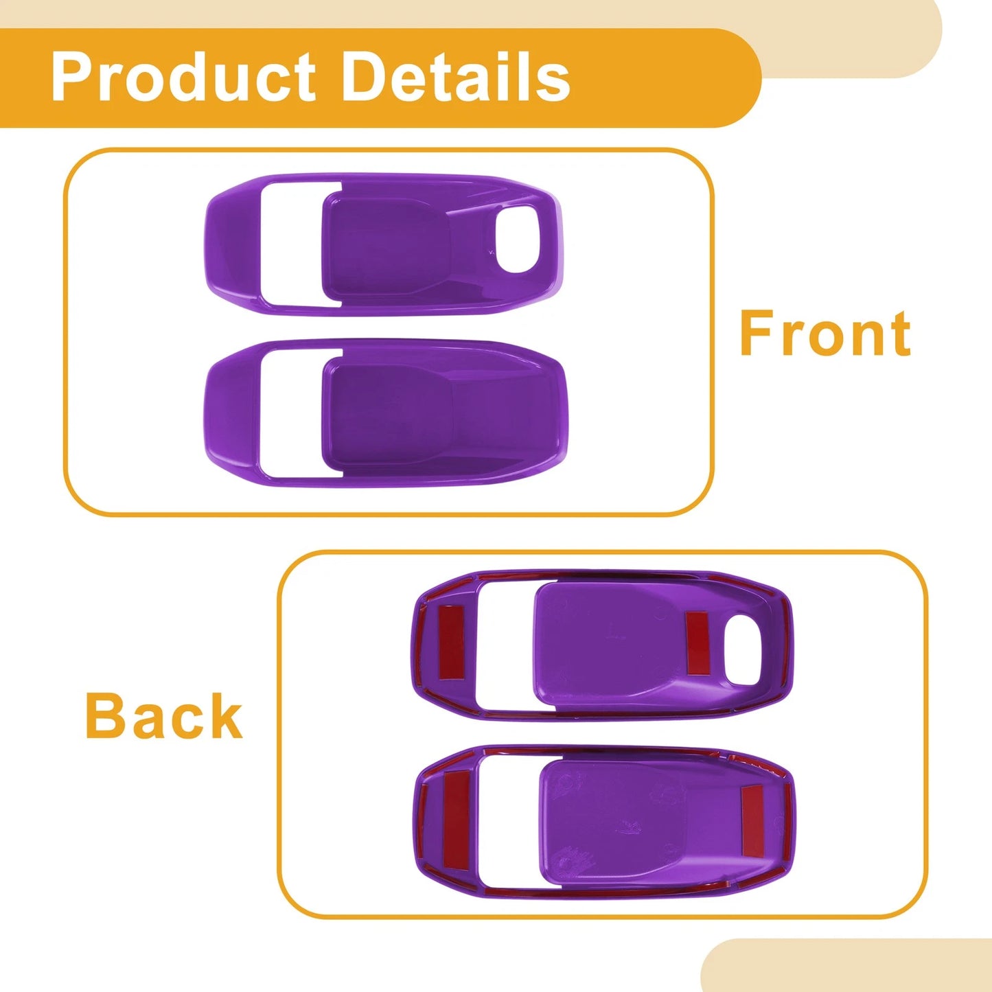Purple Interior Door Handle Bowl Cover Trim for Jeep Wrangler Gladiator JT