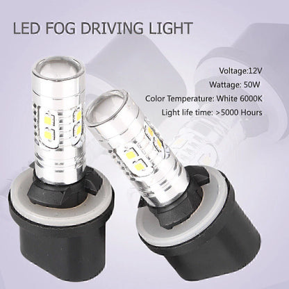 1 Pair 360�� LED Fog Light Bulbs for Car Driving Lamp 880 6000K