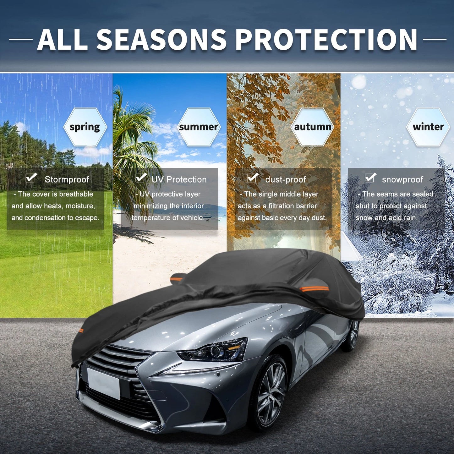 Waterproof Aluminum Film Car Cover for Lexus IS Sedan
