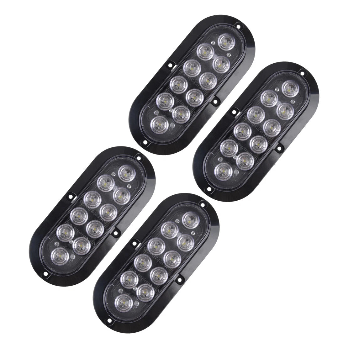 4pc Oval White Trailer Lights 10 LED Sealed Stop Turn Tail for Truck