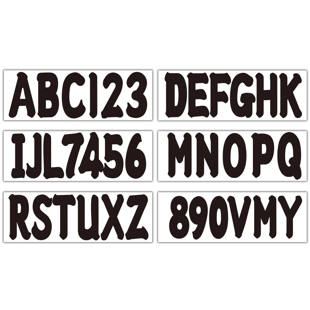 4 x Custom Boat Registration Decal Stickers A-Z & 0-9 Black