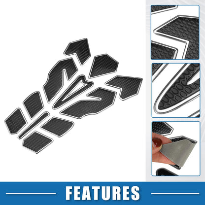 Gas Tank Decal Sticker 7.87x5.59 Black Silver Tone for Universal Motorcycle