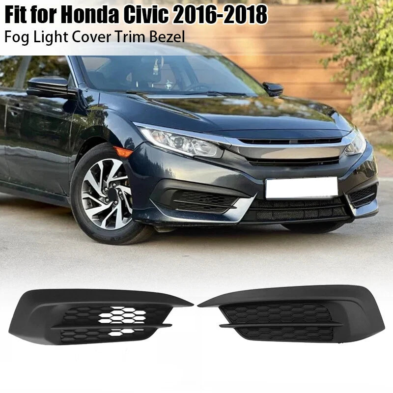 Fog Light Cover Frame Set for 2016-2018 Honda Civic Sedan & Coupe 2 x Pieces
