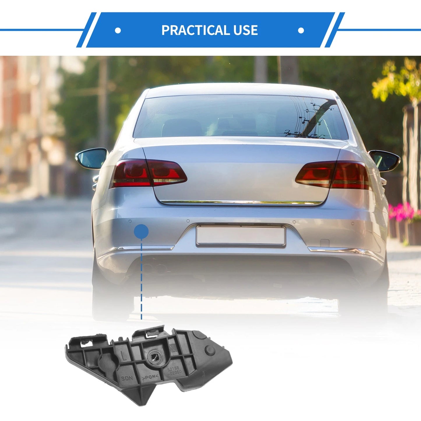 Left Rear Bumper Retainer Bracket for Toyota Corolla (2009–2013)