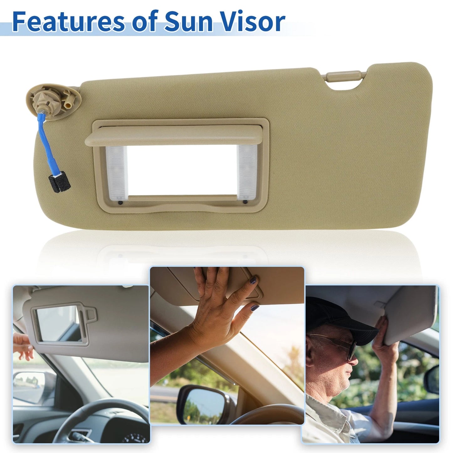 Left Side Sun Visor for Honda CR-V 2017-2022 Beige Replacement