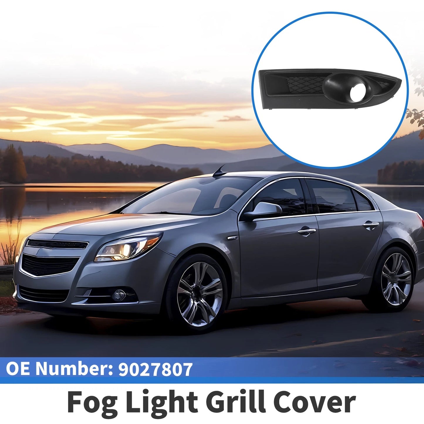 1 Pc Front Left Fog Light Grill for Chevrolet Epica (2007-2009) Black