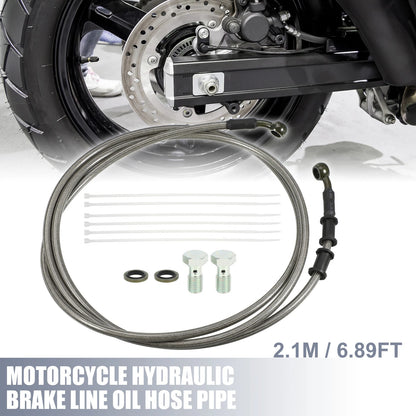 1 Set / 2.1m / Hydraulic Brake/Clutch Line Hose with Screws for Motorcycle