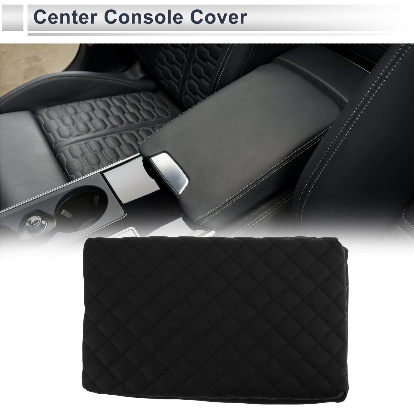 Center Console Cover for Tesla Model Y/Model 3 (2021-2025) Black 1 Pc