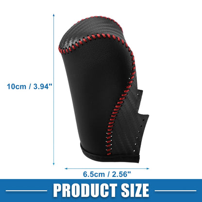Jeep Gear Shifting Knob Cover - PU Leather Carbon Fiber Black Red