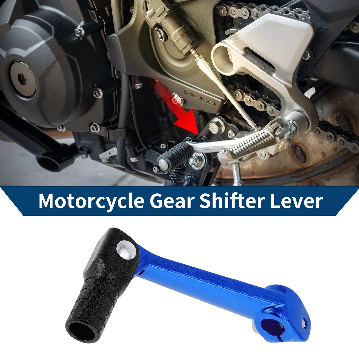Folding Gear Shifter Lever for Bosuer M5 Blue Lever Black Head