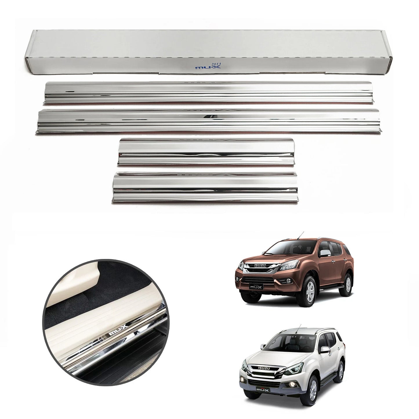 Stainless Steel Scuff Plate Door Sill Entry Guard for Isuzu MU-X (2013-2020)