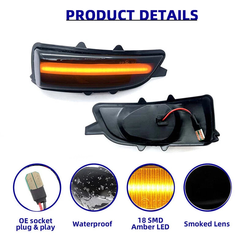 LED Dynamic Turn Signal Lights for Volvo C30 C70 S40 S60 V40 V50 V70 (2008-2010) 2x