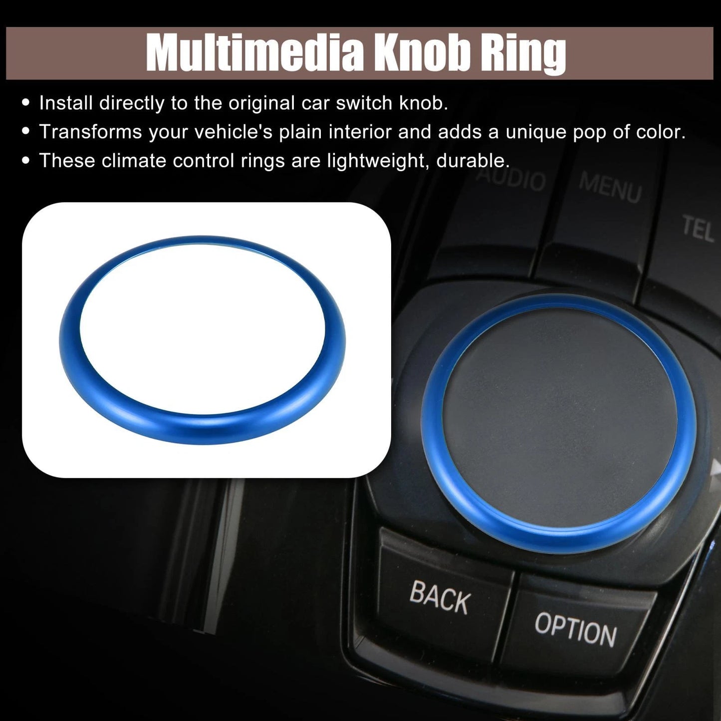 Multimedia Knob Ring Aluminum Alloy for BMW X3 Blue