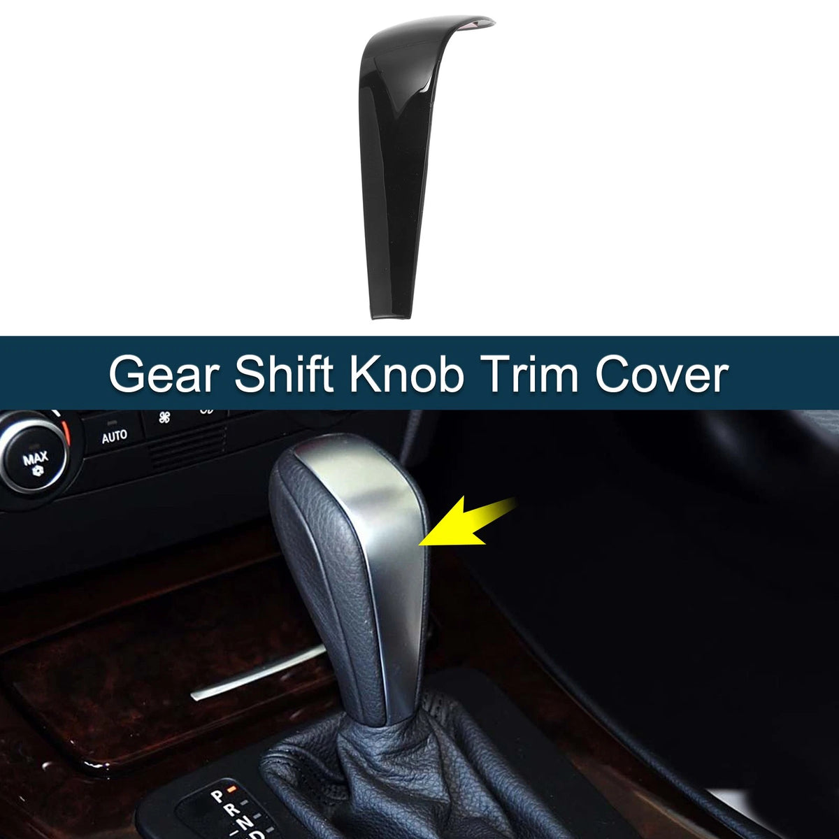 ABS Gear Shift Knob Cover Sticker for BMW 1 Series Z4 X1 E90 E92 Painted Black