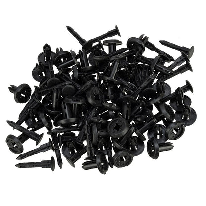 100 x 6mm Bumper Bonnet Trim Fixings Clips Rivets for Various Makes & Models