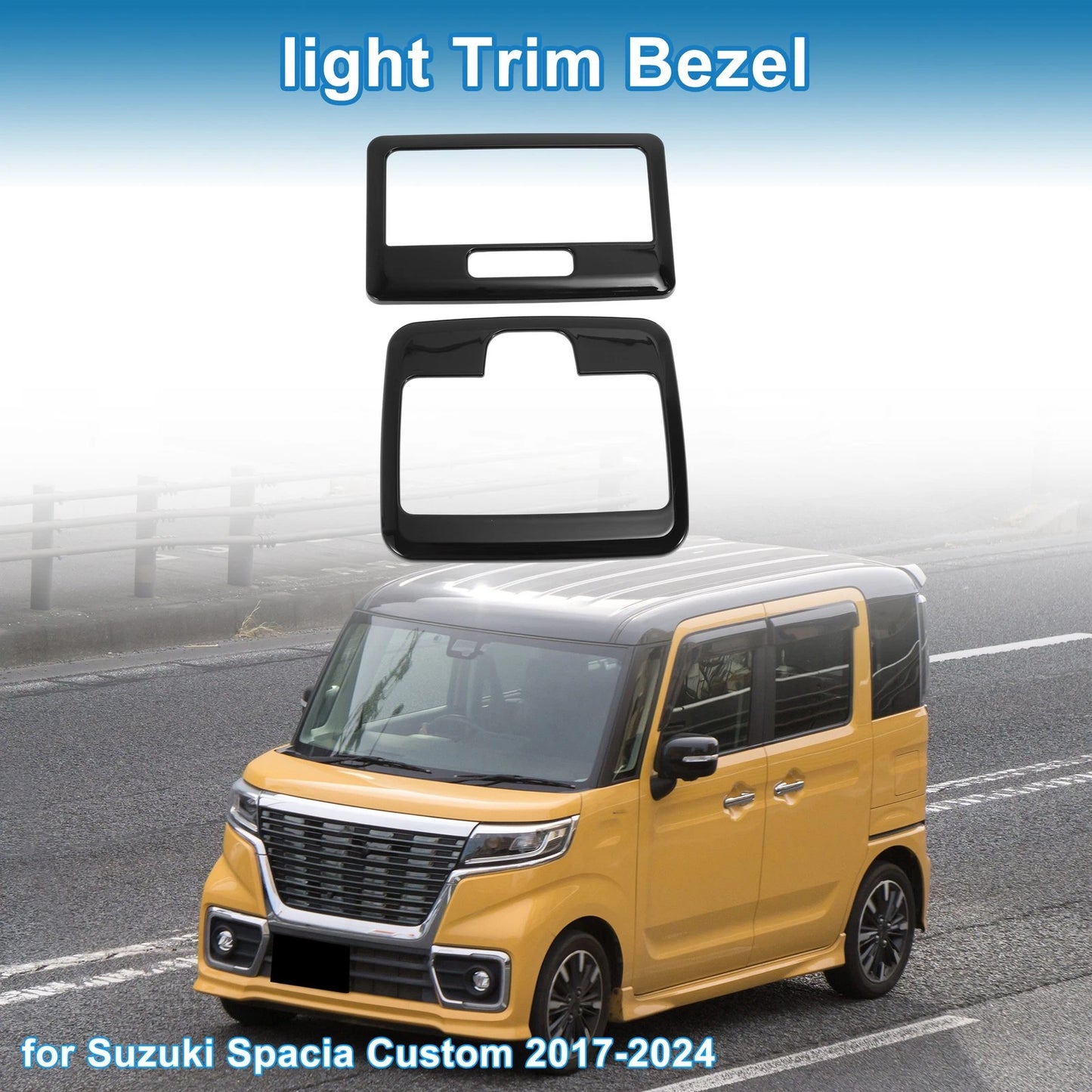 Front Row Light Trim Bezel for Suzuki Spacia Custom (2017-2024) Black