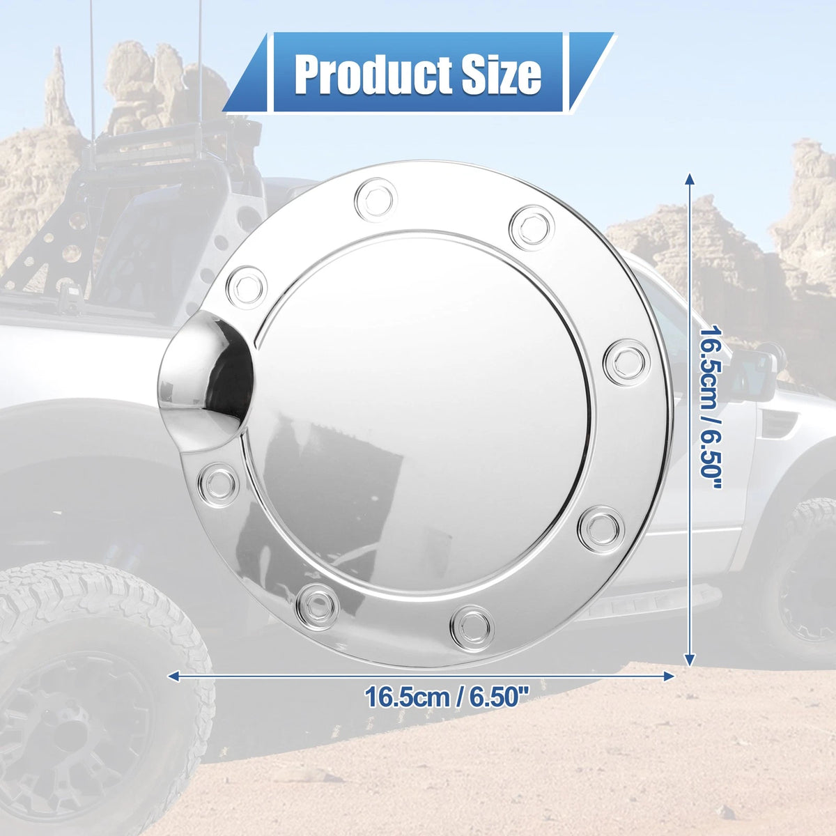 Fuel Tank Cover for Ford F-150 (2015-2020) Silver Tone