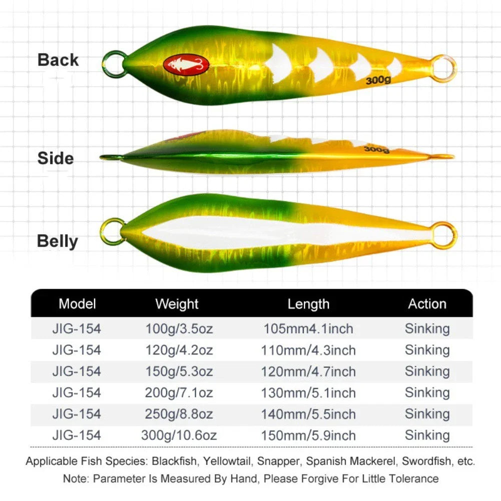 Boat Fishing Slow Pitch Jig Asymmetric Structure Reduces Water Resistance
