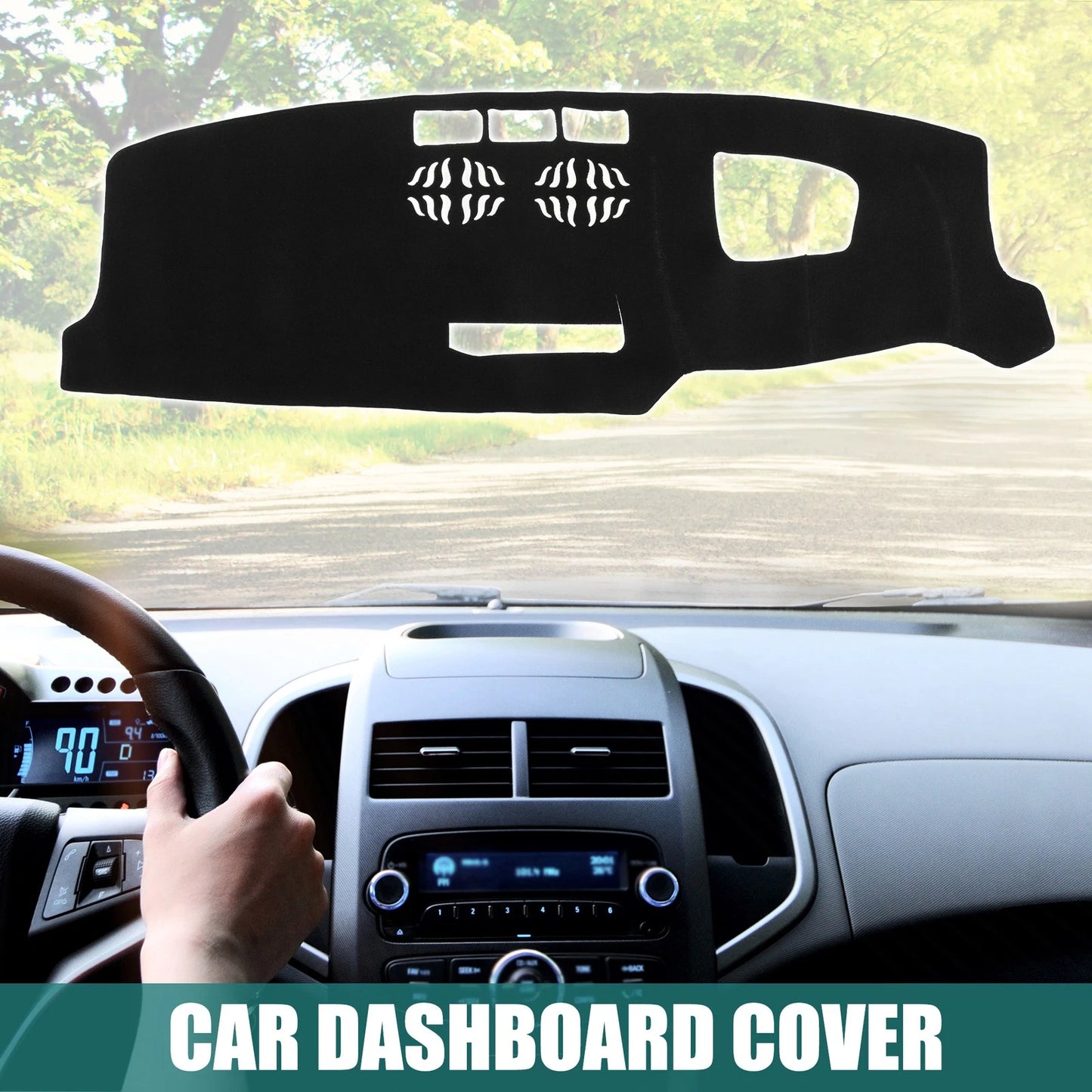 Black Dashboard Cover Mat Protector for Mazda CX-5 (2017-2022)