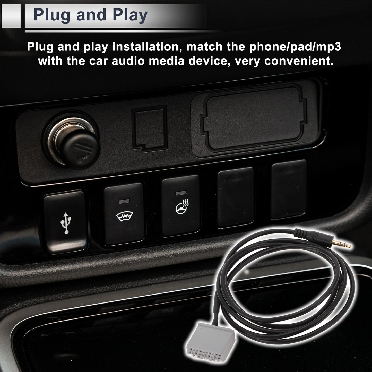 Audio Aux Adapter Cable for Honda AUX Car Stereo Radio