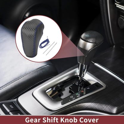 Gear Shift Knob Cover for Ford Edge 2011-2014 - Blue Faux Leather (2011-2014)
