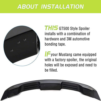 ABS Matte Black Rear Boot Wing Trunk Lip Spoiler for Ford Mustang (2015-2022)