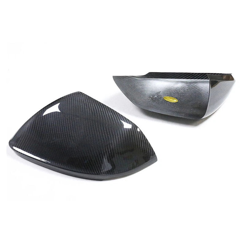 Carbon Fiber Side Door Rearview Mirror Cover Trim For Audi Q8 RSQ8 2020-2022