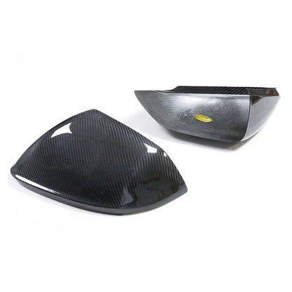 Carbon Fiber Side Door Rearview Mirror Cover Trim For Audi Q8 RSQ8 2020-2022