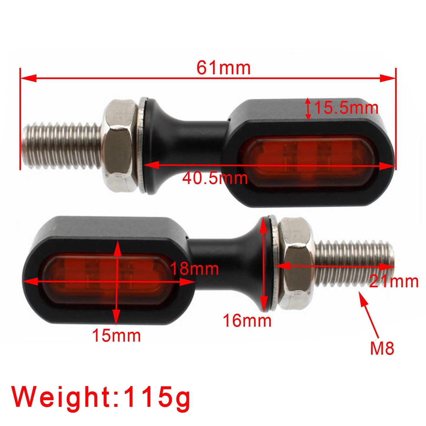LED Rear Mini Turn Signal for Harley Sportster, Touring, Dyna, Softail (2010-2023)
