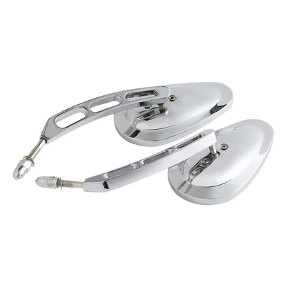 8mm Chrome Rear-View Mirrors for Harley Street Glide Sportster Dyna Softail