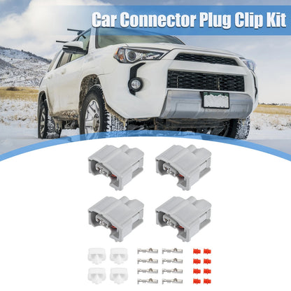 4 x 2-Pin Fuel Injector Connector Adapter Plug Kit for Toyota