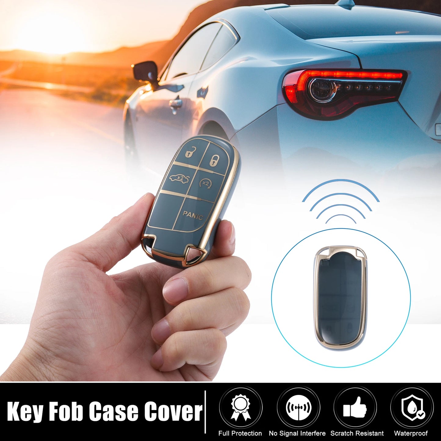 Smart Key Fob Case Cover for Jeep Grand Cherokee Renegade (2011-2023)