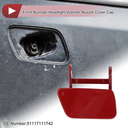 Bumper Headlight Washer Nozzle Cover for BMW 525i (2004-2005) Red