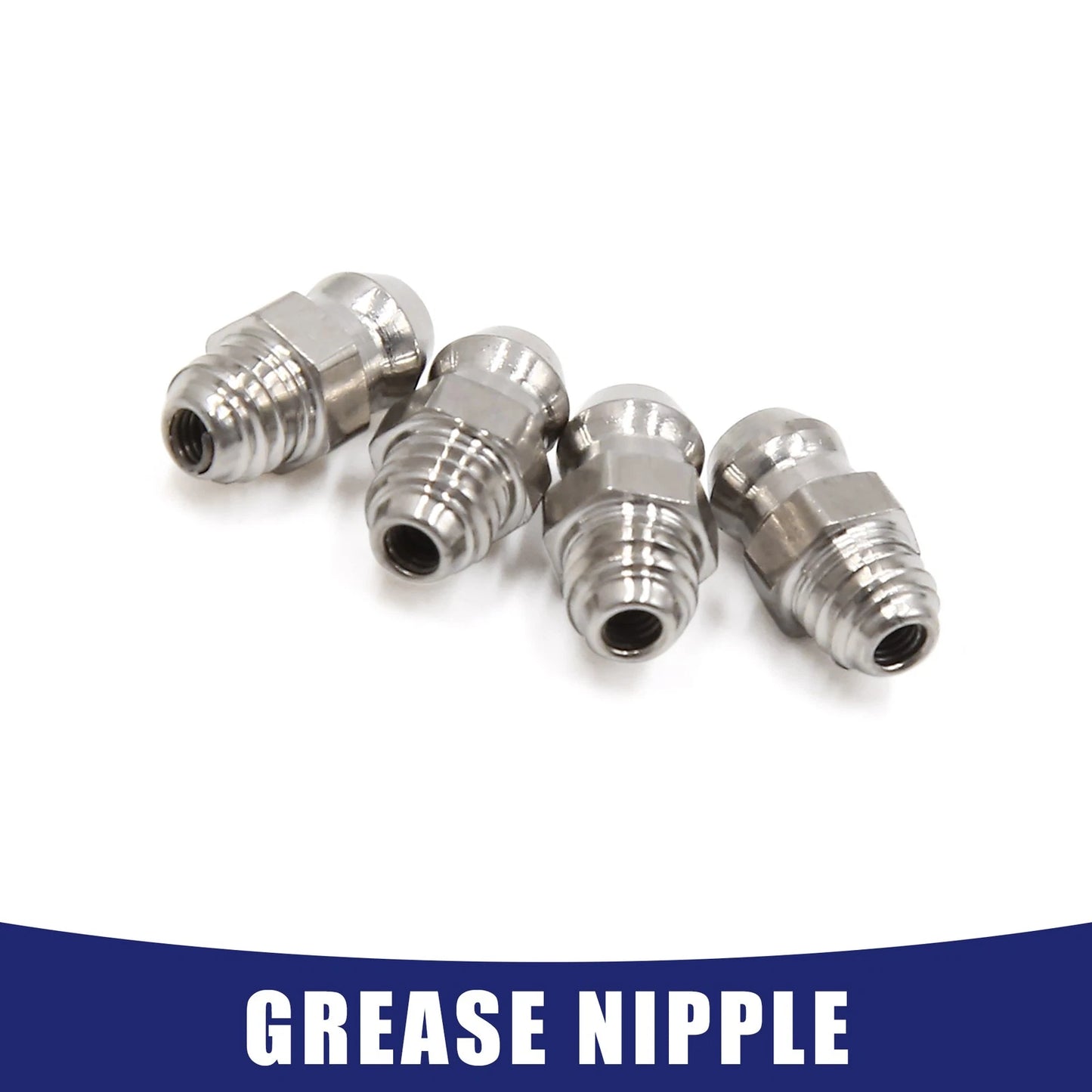 4 x M6 x1 Stainless Steel Grease Nipple Fitting for Motorcycles