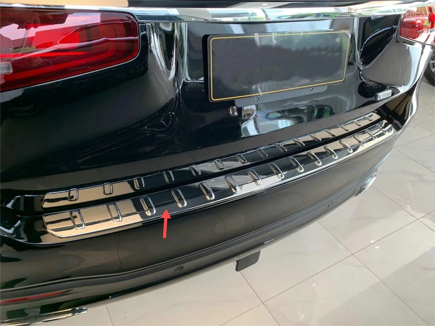 Steel Rear Outer Guard Bumper Lid Cover Trim for Mercedes-Benz GLS (2020-2023)